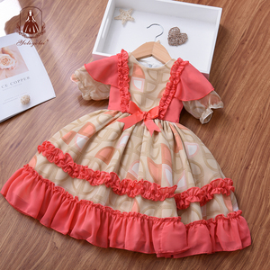Vestidos de bebé <span class=keywords><strong>para</strong></span> <span class=keywords><strong>niñas</strong></span>, 3 unidades, Vintage, naranja, venta al por mayor - Product Image 3