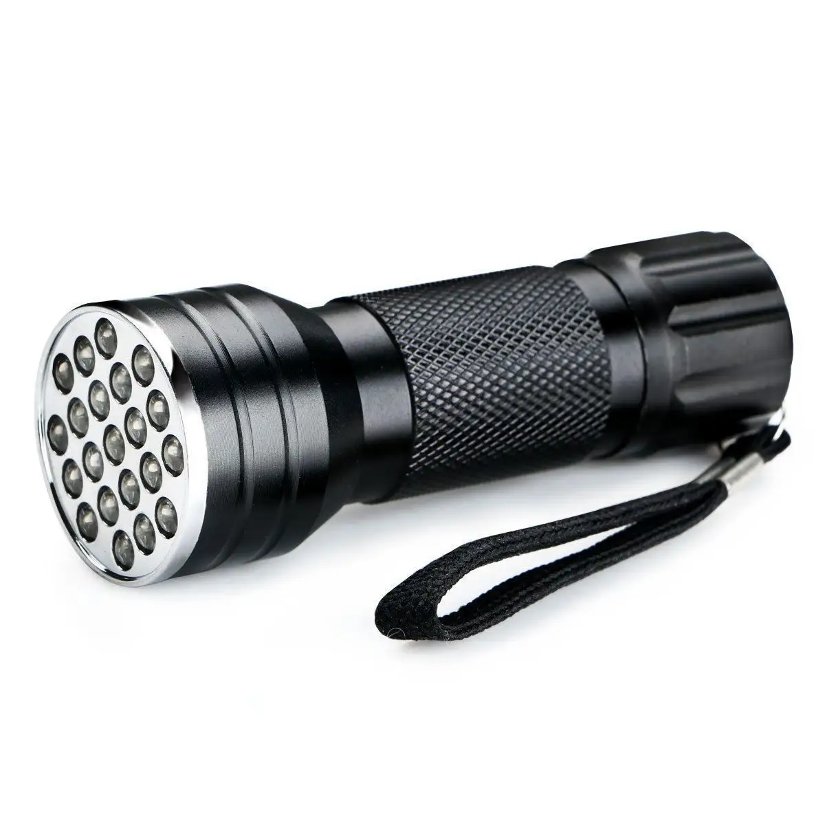 Factory Price 21 LED Aluminum Ultraviolet Black Silver Light UV Flashlight , handheld UV Torch Outdoor