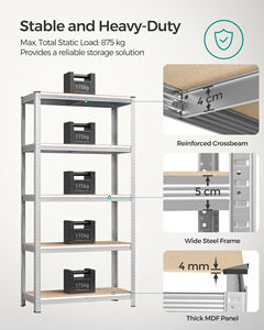 Iron Garage 4 <b>Shelf</b> 5 Tier Boltless Rivet Easy Assemble <b>Adjustable</b> Storage <b>Shelf</b> for Sale Metal - Product Image 4