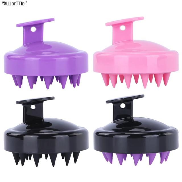 Wanmei Private Label Reusable Soft Hair Scalp Brush Head Hair Brush Massager Silicone Waterproof Shampoo Brush