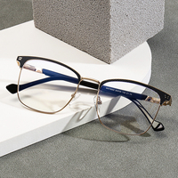 Montures de lunettes optiques classiques en acétate pour hommes avec logo personnalisé 2026, montures de lunettes anti-lumière bleue en métal, Gafas