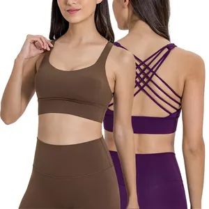 U Cổ Chữ Thập Lại Thể Thao Áo Ngực Backless Thể Thao Phòng Tập Thể Dục Áo Ngực Cho Phụ Nữ Tập Thể Dục