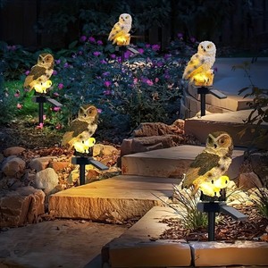 Solar Owl Garden <b>Light</b> Outdoor Resin Animal Lawn Lamp Decorative Patio Pathway Stake - Product Image 1
