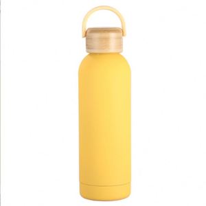 Custom Logo Stainless Steel <b>Small</b>-Mouth Double-Layer Insulated Cup Outdoor Sports Water <b>Bottle</b> Gift Cup Flask With Bamboo Lid - Product Image 4