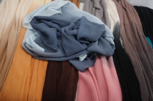 Écharpe de tête musulmane en mousseline de soie, voile de base, Hijab ombré, châles plissés, collection 2020 - Product Image 2