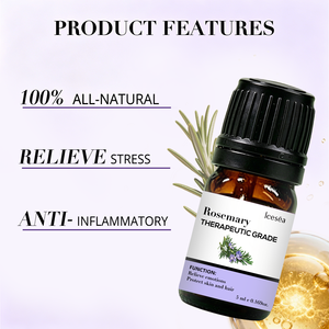 Huile Essentielle de <span class=keywords><strong>Romarin</strong></span> <span class=keywords><strong>à</strong></span> Marque Blanche pour la Croissance des Cheveux et les Soins du Cuir Chevelu 100% Pure Naturelle Aromathérapie OEM - Product Image 1