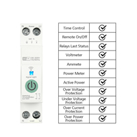 Interruptor de Circuito Inteligente WiFi de 63A 1P+N, Montaje en Riel, Medidor de Energía, Monitoreo de kWh, Protección Contra Sobrecargas, Certificado Li CE, Compatible con Tuya Smart Life