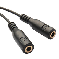 Câble audio stéréo auxiliaire de haute qualité et durable, 3,5 mm, 2 fiches mâles vers 1 prise femelle, pour casque et microphone, 1 m