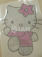 Kitty Cat Hotfix Verre Strass Modèle Bonjour Chat Fer-sur Strass Transfert Conception Patchs