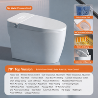 WC intelligent monobloc avec chasse automatique, siège chauffant et réservoir intégré pour salle de bain moderne