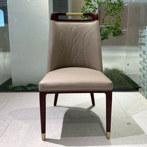 เก้าอี้ห้องรับ<span class=keywords><strong>ป</strong></span>ระทานอาหาร<span class=keywords><strong>ไม้</strong></span>ห่อด้วยผ้าสไตล์คลาสสิกที่ทันสมัยพร้อมแขนหลังและที่จับสูงสำหรับบ้านห้องนั่งเล่นร้านอาหาร - Product Image 3
