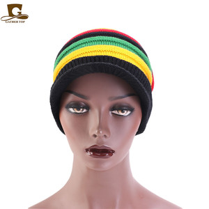 Visor <span class=keywords><strong>Rasta</strong></span> Slouchy Jamaica Marley Reggae Cap Rastafari Dreadlocks Tam Roots African Knit <span class=keywords><strong>Rasta</strong></span> Visor Hat para mujer - Product Image 4
