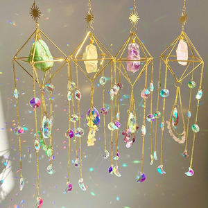 Várias formas de pedras de cristal de cura prisma carrilhão de vento natural cristal cru coletor de sol - Product Image 2