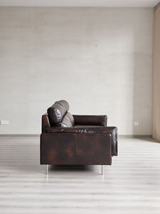 Xuxie ชุดโซฟาหนังแท้สีดำเมฆทันสมัยดีไซน์แบบเส้นตรงสำหรับบ้านหรือวิลล่าเฟอร์นิเจอร์ห้องนั่งเล่น - Product Image 3