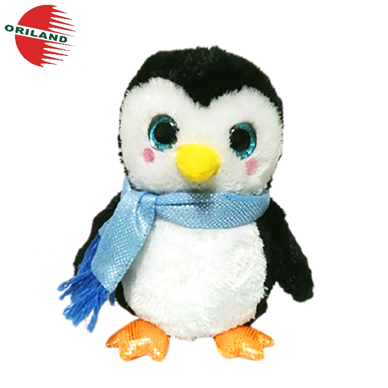 スカーフ付きぬいぐるみ Cute Penguin Plush Toy with Scarf & Big Eyes - Soft Stuffed Animal