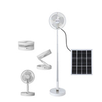 Mini ventilateur solaire rechargeable de 8 pouces pliable pour le sol et la table avec moteur sans balais en cuivre pur pour le camping à domicile