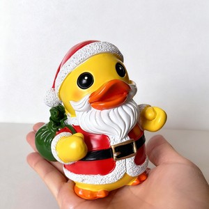 Figurine de canard de Noël en forme de Père Noël, finition brillante, décoration intérieure, cadeau pour le salon - Product Image 2