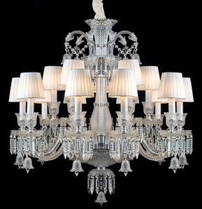 Zèle Éclairage Pendentif Lumière Salon Moderne Led De Luxe Blanc Ombre Bougie Lustre En Cristal - Product Image 1