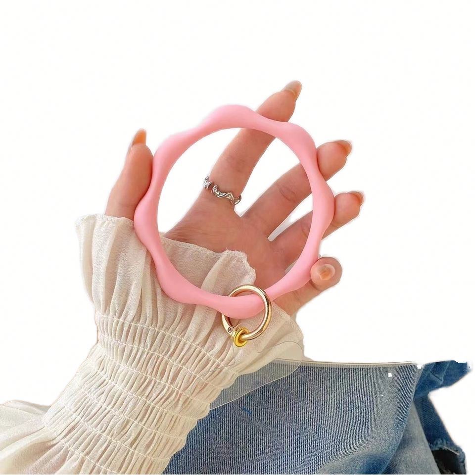 JY New Personalized Silicone Tassel Keychain Bracelet Key Ring Backpack Pendant Bracelet Image 5