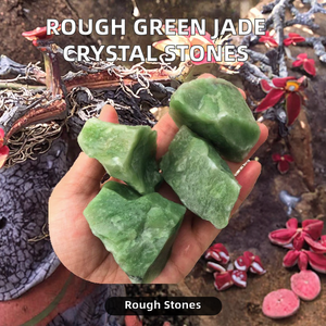 Nuevas llegadas SisterStone piedras semipreciosas originales Natural pulido verde Jade cristal crudo cristal imagen DIY boda - Product Image 2