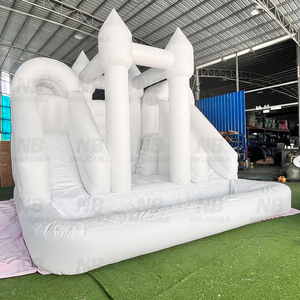 Castillo Inflable Blanco para Bodas con Tobogán y Piscina de Pelotas, Casa Blanca Inflable para Fiestas de Boda - Product Image 3