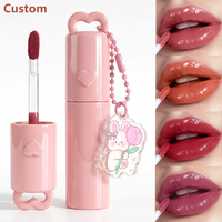 Heetverkopende goedkope schattige Kawaii lipgloss pigmenten, glanzend rood roze, schattige lipgloss, groothandel bulk charme lipgloss