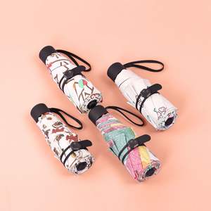 Barato portátil ligero mejor compacto 6K y a prueba <span class=keywords><strong>de</strong></span> viento lluvia bolsillo plegable mini paraguas para niños en edad escolar - Product Image 1