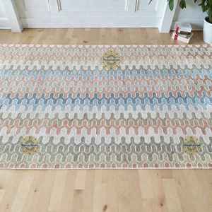 Tapis Oushak moderne noué à la main, tapis Oushak orange, tapis en laine pour salon, salle à manger, tapis Oushak pastel, tapis fait main - Product Image 1