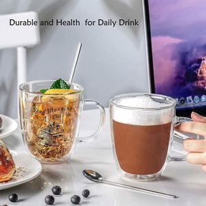 <b>Double</b> <b>Wall</b> Glass Coffee <b>Mugs</b> Heat Insulation Water Cup Crystal Clear Glass Coffee Cups for Tea Beverage Hot/Cold Good Gifts - Product Image 6