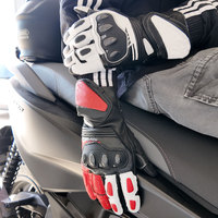 Gants de course moto personnalisés avec logo rouge et blanc, version longue, pour moto, motocross, unisexes, pour les voyages en plein air, à doigts entiers