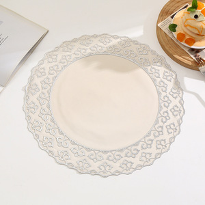 แผ่นรองจานลายเมฆ<span class=keywords><strong>มงคล</strong></span>สไตล์จีน ของตกแต่งบ้าน ลายดอกไม้ กันน้ำ กันน้ำมัน กันลื่น สีพื้น ผลิตจากโรงงาน - Product Image 4