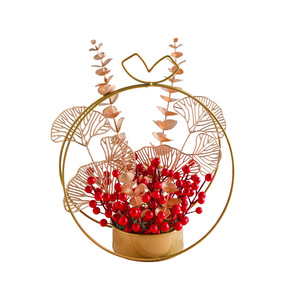 Décoration de bureau Kch en forme de fruit artificiel, jujube rouge géométrique en métal pour la maison et le bureau - Product Image 5