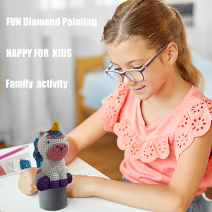 Vente en gros de kits d'artisanat et d'art éducatifs personnalisés à faire soi-même, jouets cadeaux <span class=keywords><strong>pour</strong></span> enfants, peinture au diamant en plâtre de licorne <span class=keywords><strong>pour</strong></span> enfants - Product Image 5
