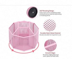 Mesh Mesh Office <b>Rotatable</b> <b>Desk</b> Organizer Pen and Pencil Stationery Holder - Product Image 3