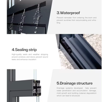 Ventana Abatible RG100 de Aluminio Negro, Doble Acristalamiento, Resistente a Impactos, para Casas