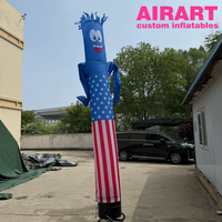 Danseur gonflable publicitaire DIY pour la promotion, homme ondulé gonflable drapeau américain pour entrée d'événement
