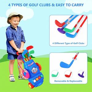 Jouet pour tout-petits, bâtons colorés, 4 balles et 2 trous d'entraînement, ensemble de clubs de golf pour enfants, jouets de sport en plein air, cadeau pour garçons et filles - Product Image 3
