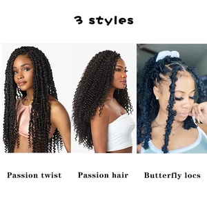 Pasión giro crochet pelo trenza crochet pelo onda de agua pasión giro ondulado trenzado pelo sintético pasión giro para desgastado - Product Image 3
