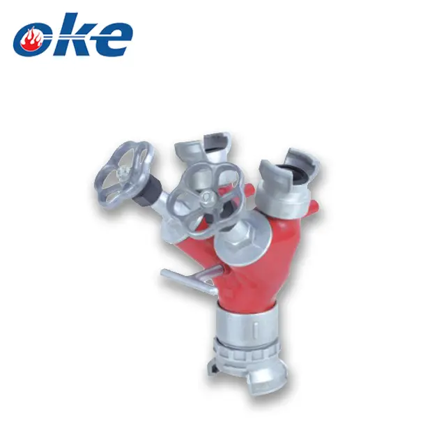Okefire-válvula divisora de agua de aluminio, 2 vías, lucha contra incendios