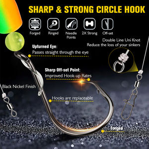 Önceden Hazırlanmış Pompano Olta Takımları, Sörf Balıkçılığı için Tuzlu Su Malzemeleri, Toptan Satış İçin Üçlü Kancalı - Product Image 3