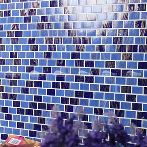 Thiết kế hiện đại nóng chảy thủy tinh Gạch Mosaic sáng màu xanh hồ bơi phòng tắm tường trang trí màu xanh khảm - Product Image 1