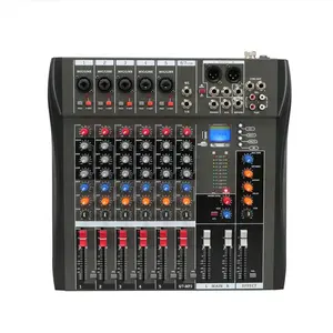 MT-6 New Product 6 Channel Each Channel Has 48V Phantom Power Professional Audio Mixer For Stage Singing