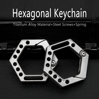 TGZUO Porte-clés hexagonal en titane, utilitaire, EDC, pendentif multi-clés, utilisation facile, porte-clés de voiture