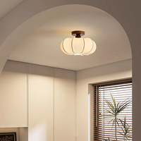Plafonnier LED vintage en tissu pour la protection des yeux, éclairage encastré artistique en tissu de qualité supérieure, esthétique Song, pour chambre principale et bureau