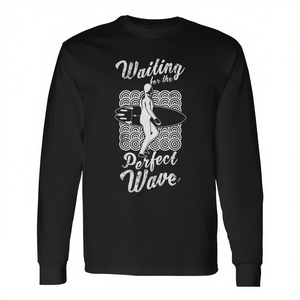 T-shirt à manches longues avec citation sur le surf et la vague parfaite - Product Image 2