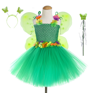Vestido <span class=keywords><strong>de</strong></span> Princesa para Niñas, Vestido <span class=keywords><strong>de</strong></span> Hada con Tutú, Disfraz <span class=keywords><strong>de</strong></span> Hada del Bosque, Alas <span class=keywords><strong>de</strong></span> Mariposa Verdes, Tul Floral, Vestido para Fiesta en el Jardín - Product Image 4