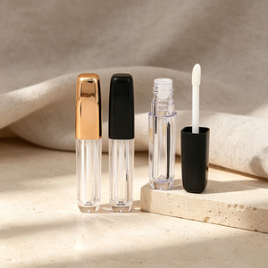 Tube à lèvres vide portable personnalisable de 3,5 ml, corps transparent avec capuchon brillant, tube à maquillage pour les lèvres vide - Product Image 1