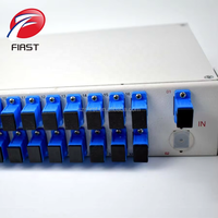 Répartiteur de Fibre Optique SC UPC PLC 1:32 1:8 1:16 1:64, Boîtier Métallique 1U 19 Pouces pour Montage en Rack, Monomode, Distribution Optique FTTx PON