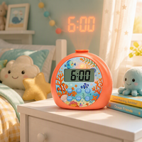 Jam Alarm Meja LCD Proyektor Anak-Anak yang Dapat Disesuaikan, Jam Tangan Timer, Hadiah Natal Ulang Tahun, Dekorasi Rumah