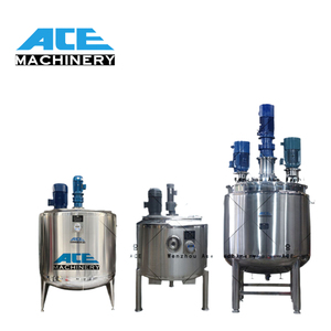 Ace 100L 200L 500L 1000L Liquid Stainless Steel Emulsifier Homogenizer <b>Electric</b> Heating Cosmetic Cream Mixing Tank With Agitator - Product Image 2